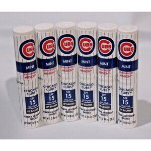 Set of 6 Sealed MLB Chicago Cubs SPF 15 Lip Balm Mission Skincare